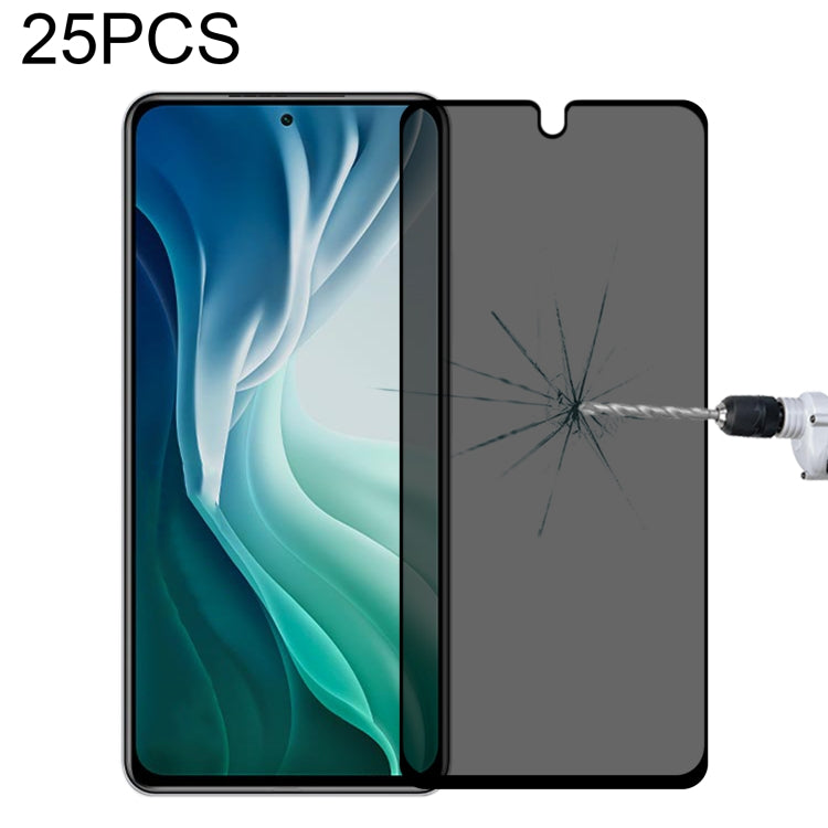 25 PCS Full Cover Anti-peeping Tempered Glass Film For Samsung Galaxy A12