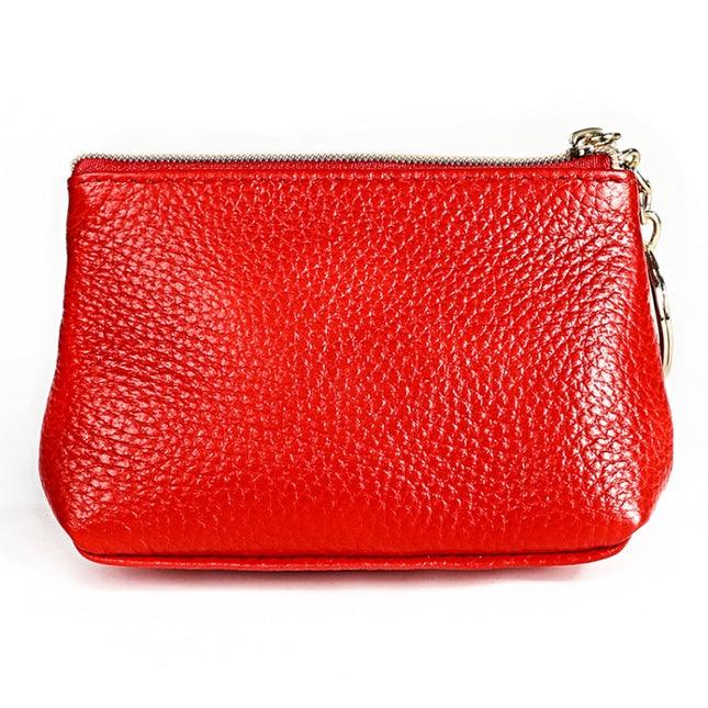 Litchi Texture Cowhide Hand Held Small Wallet for Ladies