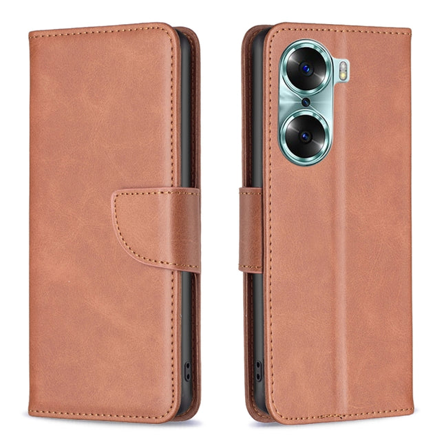 Lambskin Texture Pure Color Horizontal Flip Leather Phone Case, For Honor 60, For Honor 60 Pro