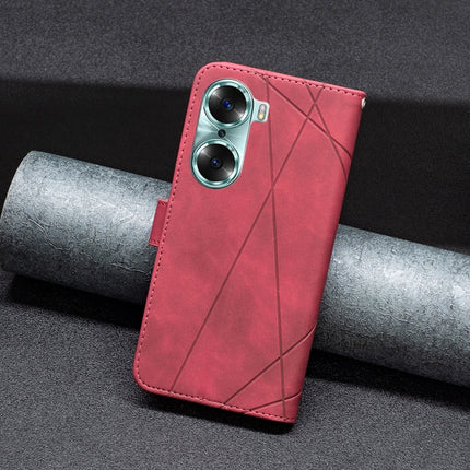 Rhombus Texture Magnetic Buckle Horizontal Flip Leather Phone Case, For Honor 60, For Honor 60 Pro
