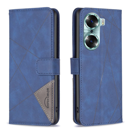 Rhombus Texture Magnetic Buckle Horizontal Flip Leather Phone Case, For Honor 60, For Honor 60 Pro