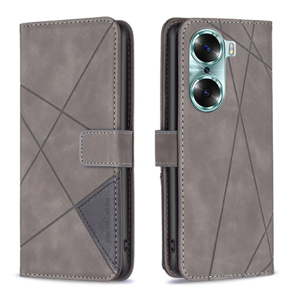 Rhombus Texture Magnetic Buckle Horizontal Flip Leather Phone Case, For Honor 60, For Honor 60 Pro