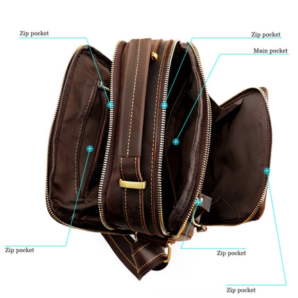 6050 Crazy Horse Texture Cowhide Crossbody Bag for Men