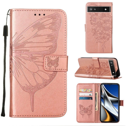 Embossed Butterfly Leather Phone Case, For Alcatel 1L 2021, For Google Pixel 6a 5G, For Google Pixel 7 5G