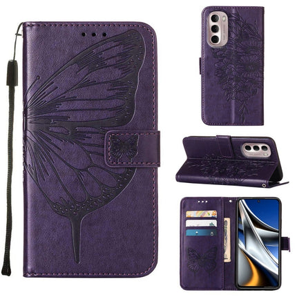 Embossed Butterfly Leather Phone Case, For Motorola Moto G Stylus 4G 2022, For Motorola Moto G22