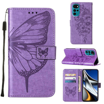 Embossed Butterfly Leather Phone Case, For Motorola Moto G Stylus 4G 2022, For Motorola Moto G22