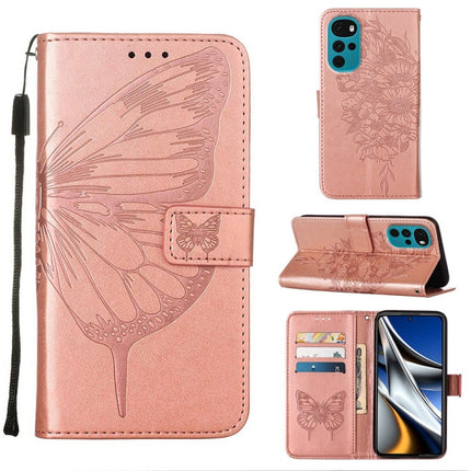 Embossed Butterfly Leather Phone Case, For Motorola Moto G Stylus 4G 2022, For Motorola Moto G22