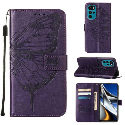 Embossed Butterfly Leather Phone Case, For Motorola Moto G Stylus 4G 2022, For Motorola Moto G22