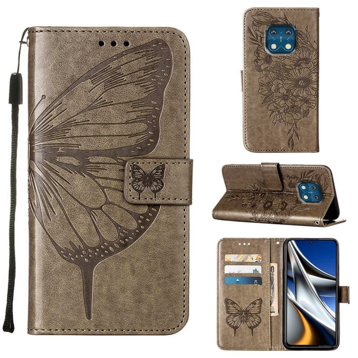 Embossed Butterfly Leather Phone Case, For Nokia XR20