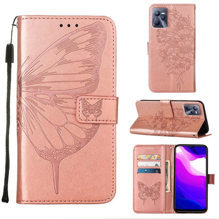Embossed Butterfly Leather Phone Case, For OPPO K9X 5G, For OPPO Realme C35, For OPPO Realme GT2 Pro