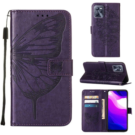 Embossed Butterfly Leather Phone Case, For OPPO K9X 5G, For OPPO Realme C35, For OPPO Realme GT2 Pro