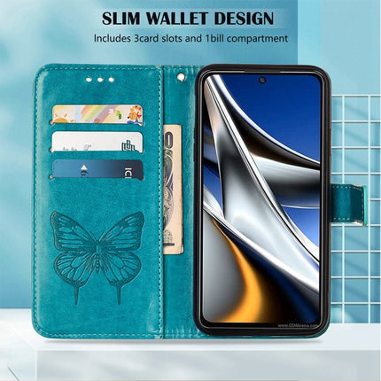 Embossed Butterfly Leather Phone Case, For Xiaomi 12 Pro, For Xiaomi Poco M4 Pro 4G, For Xiaomi Poco X4 Pro 5G