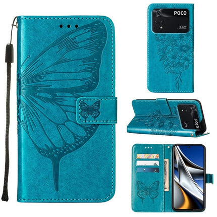 Embossed Butterfly Leather Phone Case, For Xiaomi 12 Pro, For Xiaomi Poco M4 Pro 4G, For Xiaomi Poco X4 Pro 5G