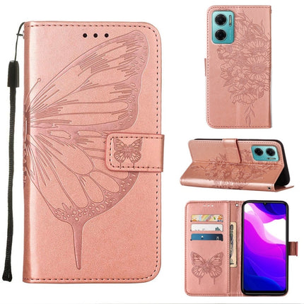 Embossed Butterfly Leather Phone Case, For Xiaomi Redmi 10 Prime+ 5G/Note 11E, For Xiaomi Redmi Note 11 Pro 5G / 4G Global, For Xiaomi Redmi Note 11S / 11 4G Global