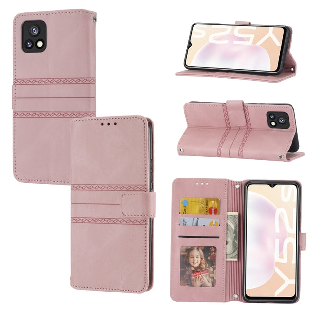 Embossed Striped Magnetic Buckle Horizontal Flip Phone Leather Case, For vivo Y52s, For Motorola Moto G22, For Google Pixel 7, For Xiaomi Poco M4 Pro