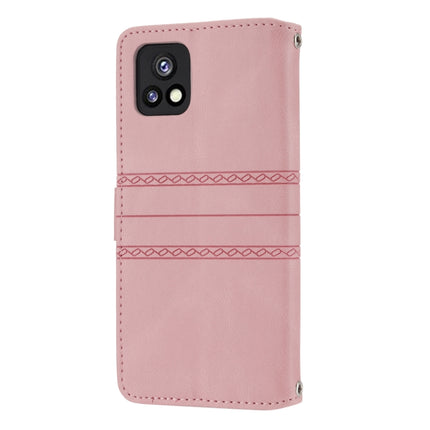 Embossed Striped Magnetic Buckle Horizontal Flip Phone Leather Case, For vivo Y52s, For Motorola Moto G22, For Google Pixel 7, For Xiaomi Poco M4 Pro