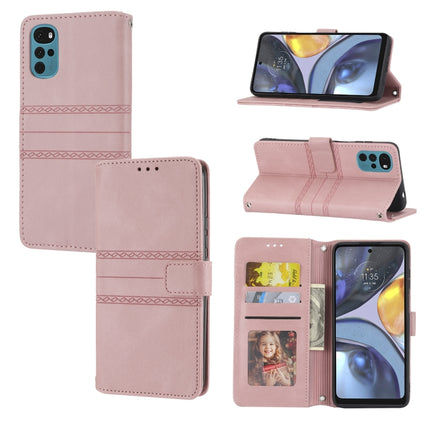 Embossed Striped Magnetic Buckle Horizontal Flip Phone Leather Case, For vivo Y52s, For Motorola Moto G22, For Google Pixel 7, For Xiaomi Poco M4 Pro
