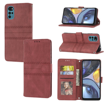 Embossed Striped Magnetic Buckle Horizontal Flip Phone Leather Case, For vivo Y52s, For Motorola Moto G22, For Google Pixel 7, For Xiaomi Poco M4 Pro