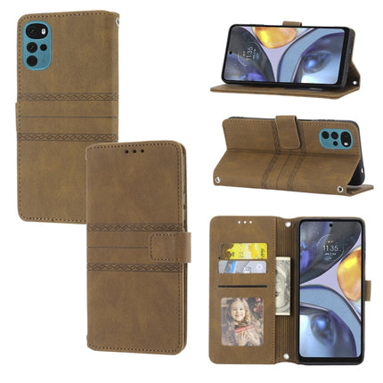 Embossed Striped Magnetic Buckle Horizontal Flip Phone Leather Case, For vivo Y52s, For Motorola Moto G22, For Google Pixel 7, For Xiaomi Poco M4 Pro