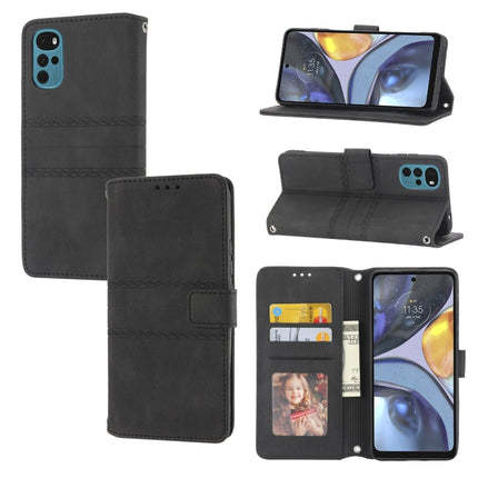 Embossed Striped Magnetic Buckle Horizontal Flip Phone Leather Case, For vivo Y52s, For Motorola Moto G22, For Google Pixel 7, For Xiaomi Poco M4 Pro