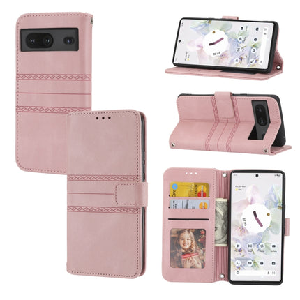 Embossed Striped Magnetic Buckle Horizontal Flip Phone Leather Case, For vivo Y52s, For Motorola Moto G22, For Google Pixel 7, For Xiaomi Poco M4 Pro