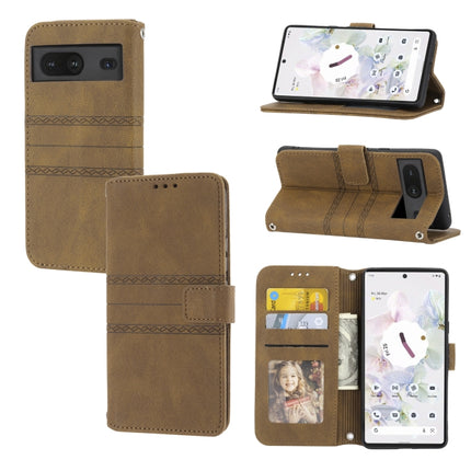 Embossed Striped Magnetic Buckle Horizontal Flip Phone Leather Case, For vivo Y52s, For Motorola Moto G22, For Google Pixel 7, For Xiaomi Poco M4 Pro