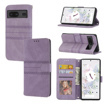 Embossed Striped Magnetic Buckle Horizontal Flip Phone Leather Case, For vivo Y52s, For Motorola Moto G22, For Google Pixel 7, For Xiaomi Poco M4 Pro