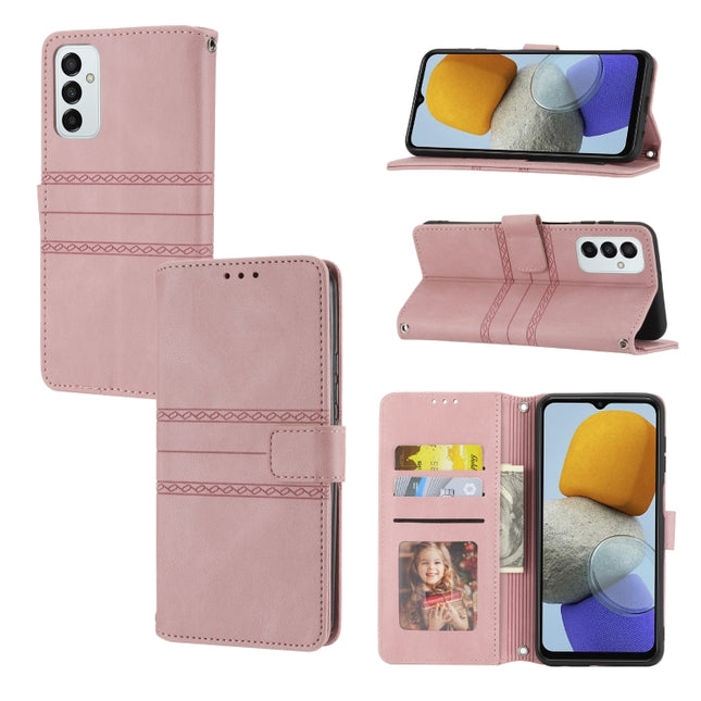 Embossed Striped Magnetic Buckle Horizontal Flip Phone Leather Case, For Samsung Galaxy M23 / F23 5G Japanese Version, For Sony Xperia 10 IV, For Sony Xperia 1 IV, For Xiaomi Redmi 10A