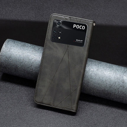 Rhombus Texture Magnetic Leather Phone Case, For Xiaomi Poco M4 Pro, For Xiaomi Poco M4 Pro 5G