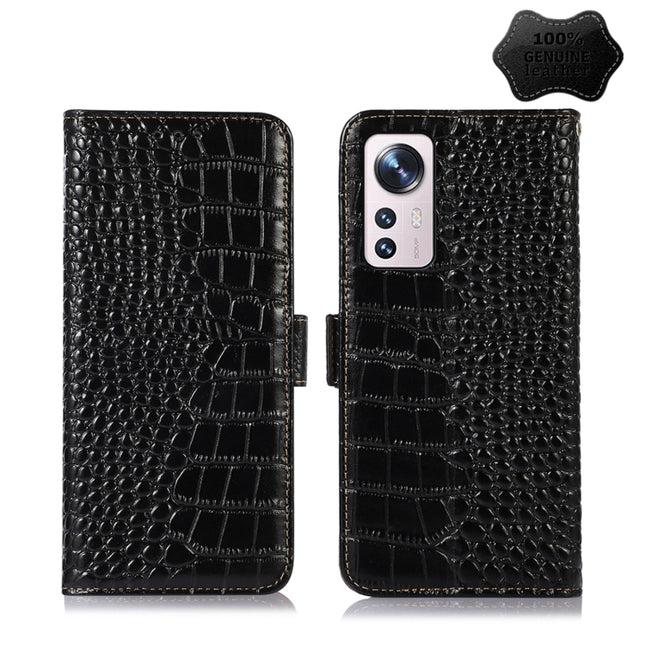 Crocodile Top Layer Cowhide Leather Phone Case, For Xiaomi 12 Pro, For Samsung Galaxy S22+ 5G, For Samsung Galaxy S22 Ultra 5G, For Samsung Galaxy S22 5G