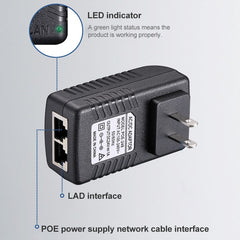 Router AP Wireless POE / LAD Power Adapter, 12V 1A, 12V 2A, 15V 1A, 24V 1A, 48V 0.5A