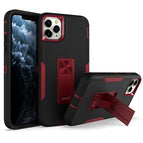 For iPhone 12 Pro Max / Black + Wine Red