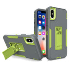 For iPhone XS / X / Dark Grey + Green