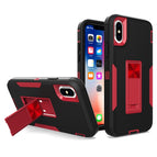 For iPhone XS / X / Black + Wine Red