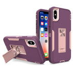 For iPhone XS / X / Purple Red + Rose Gold
