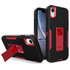For iPhone XR / Black + Wine Red