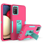 For Samsung Galaxy A02s / Rose Red + Blue-green