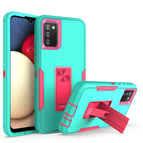 For Samsung Galaxy A02s / Green + Rose Red