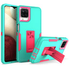 For Samsung Galaxy A12 / Green + Rose Red