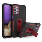 For Samsung Galaxy A32 5G / Black + Wine Red