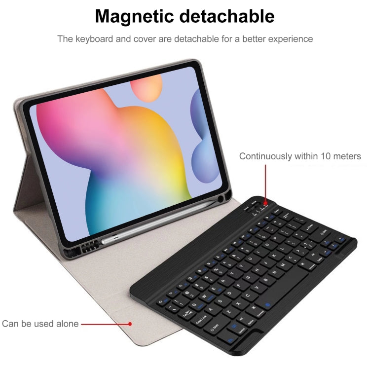 A7 Square Cap Bluetooth Keyboard Leather Case with Pen Slot for Samsung Galaxy Tab S6 Lite / S7 / A7 10.4 2020