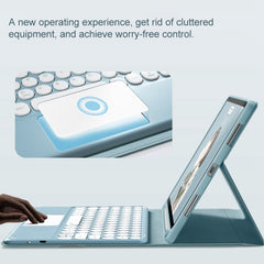 Round Cap Bluetooth Keyboard Leather Case with Pen Slot for Samsung Galaxy Tab S6 Lite / S7 / A7 10.4 2020