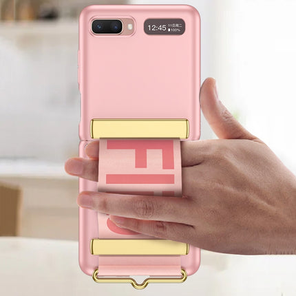 GKK Ultra-thin Full Coverage Phone Flip Case with Wristband, For Samsung Galaxy Z Flip