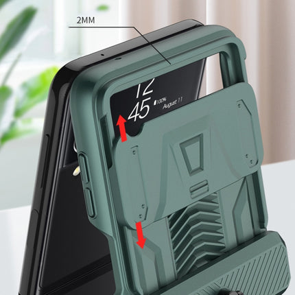 GKK Sliding Camshield Magnetic Armor Flip Phone Case with Ring Holder, For Samsung Galaxy Z Flip3 5G