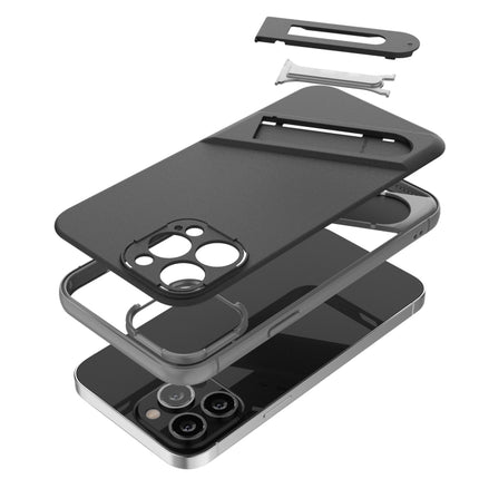 Funda de teléfono de TPU + PC con soporte invisible para iPhone 12 Pro Max