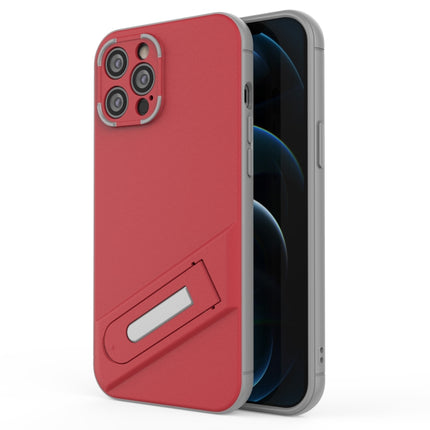 Funda de teléfono de TPU + PC con soporte invisible para iPhone 12 Pro Max