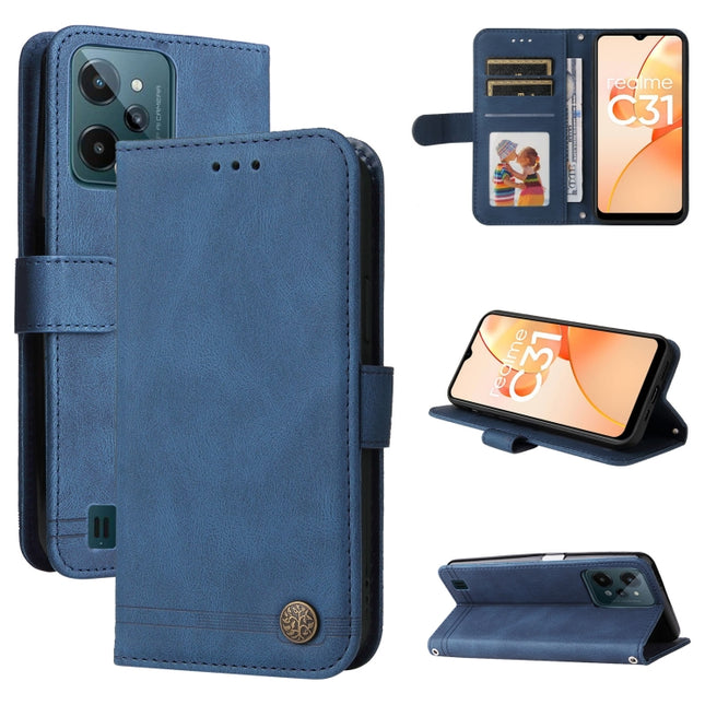 Skin Feel Life Tree Metal Button Leather Phone Case, For OPPO Realme C31, For OPPO Realme C35, For OPPO Reno7 SE 5G, For OPPO A96 5G / Reno7 Z 5G / OnePlus Nord N20 5G
