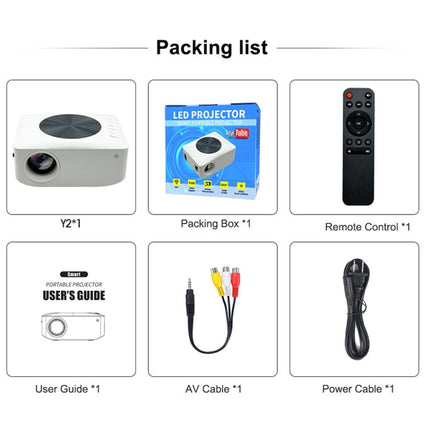 Proyector inteligente LED LCD mini Y2 800x480P 80ANSI, enchufe de EE. UU., enchufe del Reino Unido, enchufe de Australia, enchufe de la UE