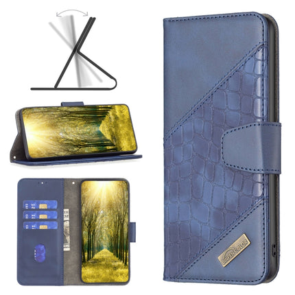Color Block Crocodile Texture Leather Phone Case, For Xiaomi Poco M4 Pro, For Xiaomi Poco M4 Pro 5G