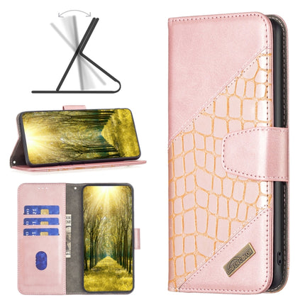 Color Block Crocodile Texture Leather Phone Case, For Xiaomi Poco M4 Pro, For Xiaomi Poco M4 Pro 5G